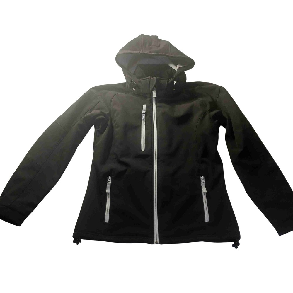 Clique Tulsa Hooded Softshell Jacket Mens M Full Zip Black READ Casual Outdoor‎
